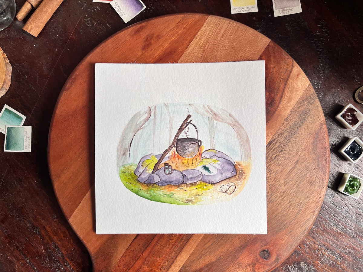 Sam's Potatoes (Original Watercolor Painting) – Riddle's Tea Shoppe